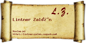 Lintner Zalán névjegykártya